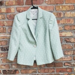 Tahari ASL Moroccan Floral print blazer in mint